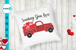 Sending You Love, Valentine's Truck Svg Product Image 4