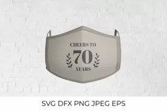 Cheers to 70 Years SVG cut file. 70th Birthday, Anniversary Product Image 2