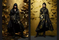 15 Women in Black and Gold Fashion Product Image 4