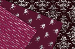 Burgundy and Silver Digital Paper Product Image 2