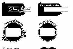 Pennsylvania Monograms SVG, JPG, PNG, DWG, CDR, EPS, AI Product Image 3