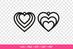 Heart Shaped Earrings SVG Cut Files, Valentine's Day Jewelry Product Image 2