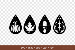 4 Teardrop Autumn Earrings SVG for Crafters, Fall Jewelry Product Image 2