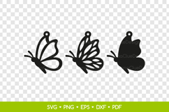 Butterfly Earrings SVG Cut Files, Cutting Jewelry Template Product Image 2