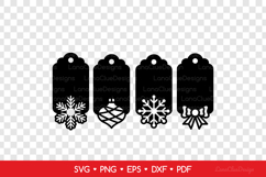 4 Christmas Gift Tags SVG Cut Files, Papercut Christmas Product Image 2