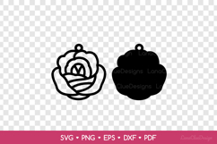 Two layered Rose Flower Earring SVG, Roses Jewelry Template Product Image 2