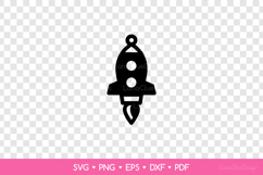 Spaceship Earring SVG Cut File, Rocket Jewelry Template Product Image 2