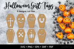 Coffin Shaped Halloween Tags Bundle SVG Cut Files Product Image 1