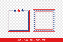 2 Square American Frames SVG, 4th of July Frames Product Image 2