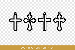 Cross Earrings SVG Cut Files, Laser Cutting Jewelry Template Product Image 2