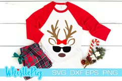 Reindeer Face SVG Reindeer Eyes SVG Reindeer Eyelash SVG Product Image 1