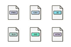 Set Of File Formats Icons Product Image 1