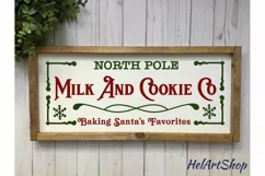 Milk And Cookie Co, Vintage Christmas sign svg Product Image 1