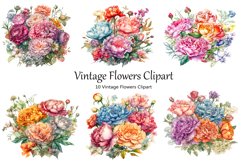 Vintage Flowers Clipart Product Image 1