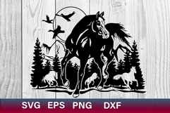 horse svg running horse svg mustang svg file for cutting Product Image 1