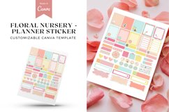 Floral Nursery -PLANNER STICKER TEMPLATE, Canva Template Product Image 1
