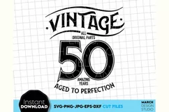 Vintage 50th Birthday SVG Shirt Gift Vintage SVG Mom Shirt Product Image 2