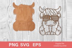 patriotic cow, longhair cow, file for cutting, cow america Product Image 2