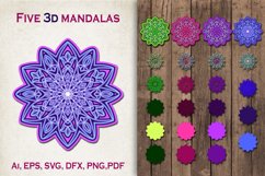 3D mandalas in five color versions. Product Image 1