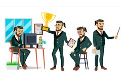 Boss Character Vector. Bearded. Environment Process In Product Image 1