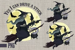 Yes I can drive a stick png witch at night png halloween png Product Image 1