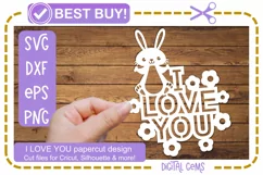 I love you paper cut design SVG / DXF / EPS / PNG files Product Image 1