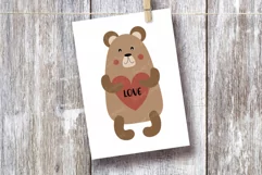 Valentine bear SVG/ Baby valentine animals/ Nursery prints Product Image 3