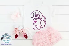 Cartoon Puppy with Heart SVG | Dog SVG Cut File Product Image 2