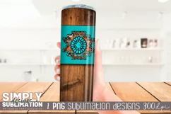 Aztec Wood and Turquoise 20 oz Tumbler Wrap | Png Product Image 2