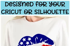 Red White and Blue Lips - A 4th of July Cricut Cut File Product Image 2