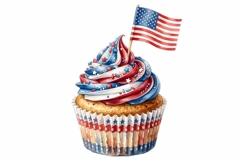 Cupcake Sublimation Clipart 4th of July Product Image 1
