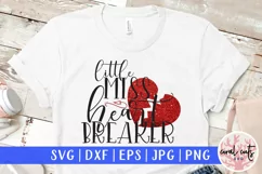 Little Miss Heart Breaker - Love & Valentine SVG EPS DXF PNG Product Image 1
