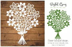 Flower bouquet paper cut design. SVG / DXF / EPS / PNG file Product Image 1