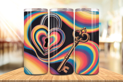 Valentine’s Day Love Lock &amp; Key Tumbler Wrap PNG Big Bundle Product Image 2