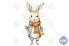 Christmas Bunny PNG Sublimation Winter Rabbit PNG Product Image 1
