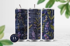 Embroidered Denim Digital Paper| Denim Pattern Product Image 2