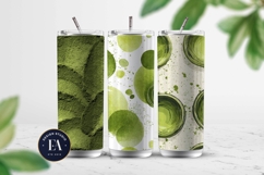 Matcha Green Tea Pattern, Matcha Aesthetic Digital Paper Product Image 2