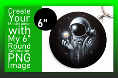 Bright Round Design Sublimation Template , Astronaut Product Image 1