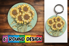 Artistic Round Design Car Coaster , Beauty Flower Product Image 1