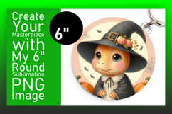 Elegant Round Design Coaster Template , Halloween Dino Product Image 1