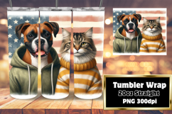 Sublimation Artwork for 20oz Tumblers , Dog and cat Product Image 1