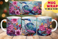 Colorful Blossom Enigma Stained Glass Sublimation 11oz 15oz Product Image 1