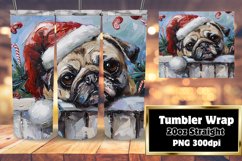 Peeking Dog Tumbler Wrap Art Holiday Winter Sublimation Product Image 1