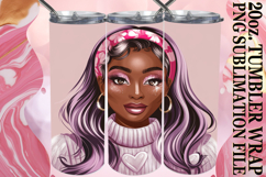Heartfelt Moments 20oz tumbler wrap, Afro Girl Product Image 1