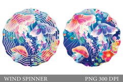 Jellyfish Wind Spinner Design. Sea Wind Spinner Sublimarion Product Image 1