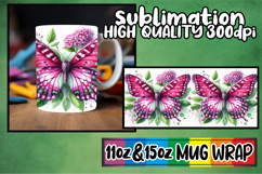 Whimsical views 11oz 15oz sublimation wrap, Butterfly Product Image 1