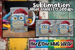Embroidered Owl Wrap 11oz 15oz Mug Christmas Design Product Image 1