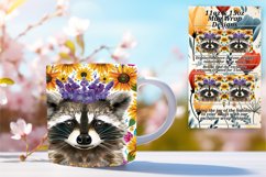 Cheerful Raccoon &amp; Flower Design Mug Wrap Product Image 1