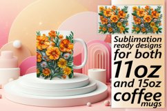 Vibrant Colorful Fresh Spring Petal 3D Mug Wrap 11oz 15oz Product Image 1