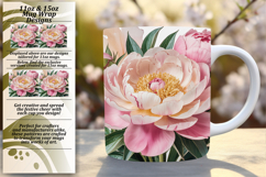 Lovely 15oz Mug Wrap Png Design , Flowers Product Image 1